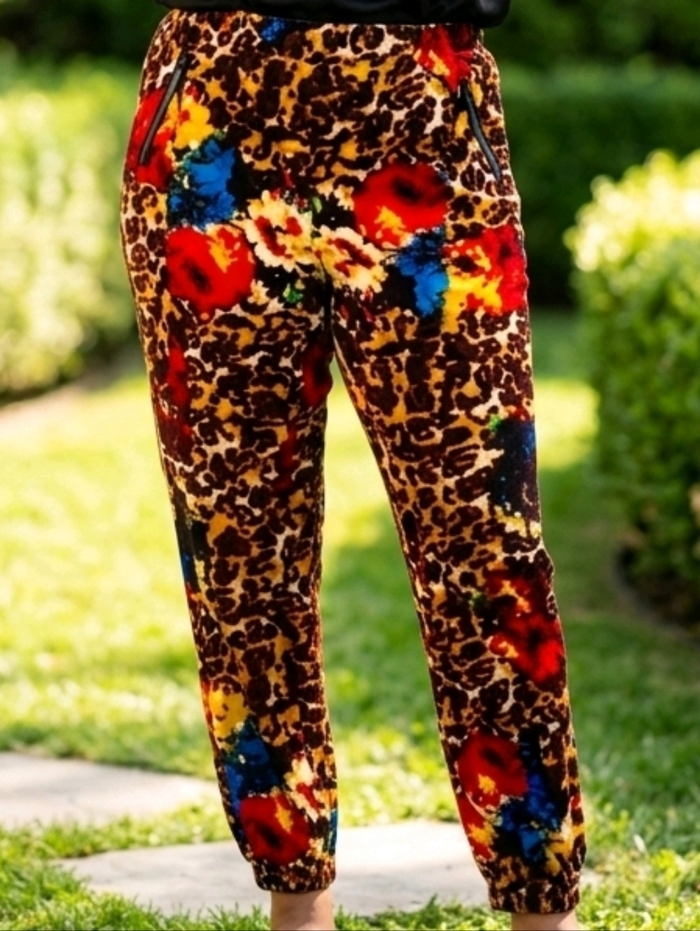 📣 Kate & Mallory Dressy Jogger Style Pants NWOTags Floral 🌹 🐆 Animal Size 1XL
